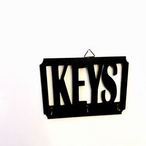 black wooden key holding rack
